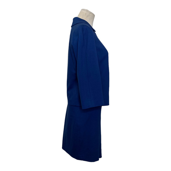 Talbots blue skirt blazer stretch suit set blazer is 4P skirt is 6P - Picture 5 of 15